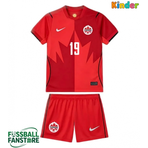 Kanada Alphonso Davies #19 Replik Heimtrikot Kinder WM 2026 Kurzarm (+ Kurze Hosen)